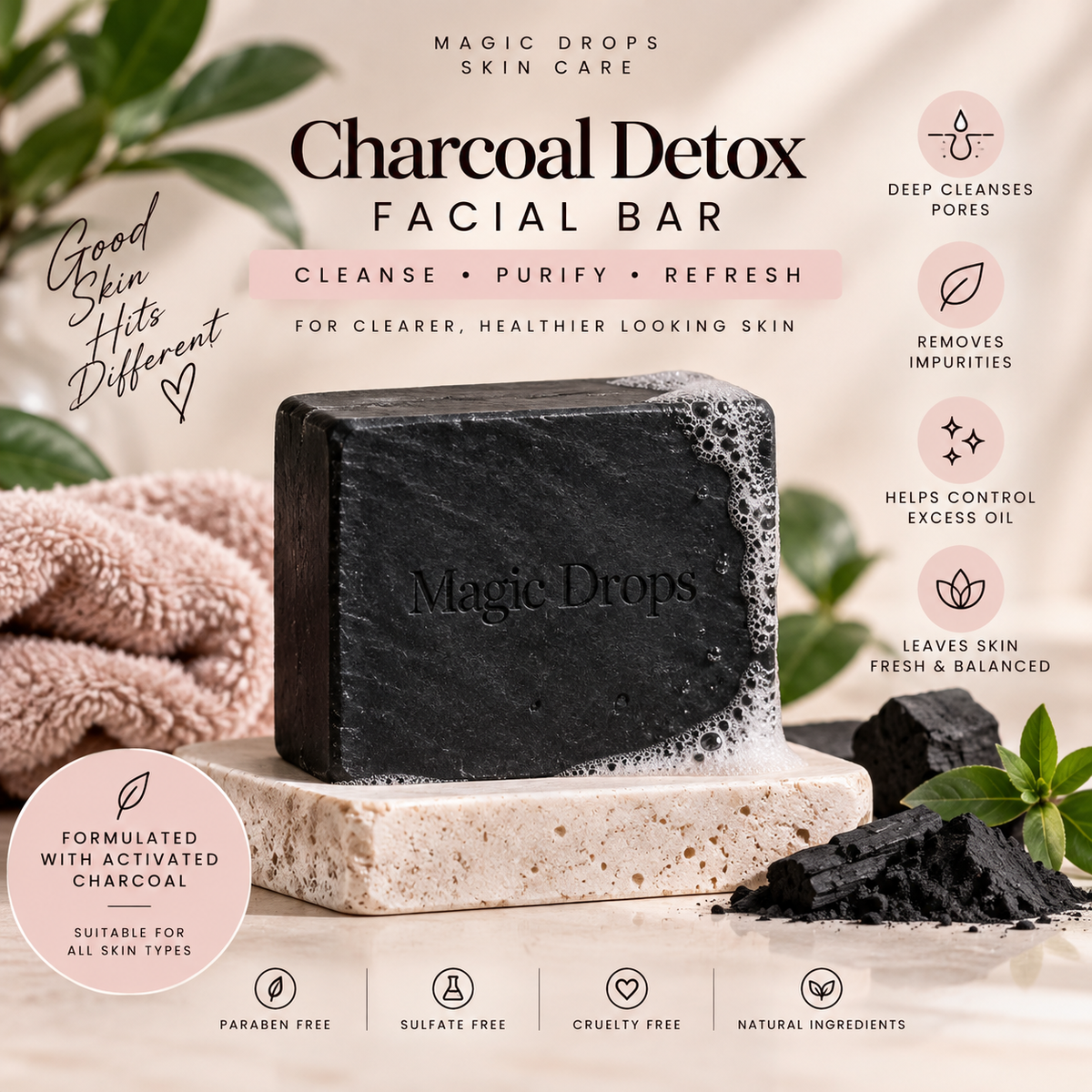 🖤 Magic Drops – Charcoal Detox Facial Bar